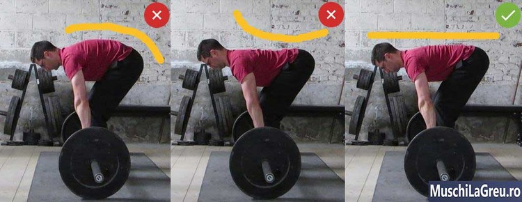 Ramat cu bara (Barbell Row) Lower Back