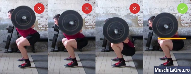 Genuflexiuni cu bara (Squat) depth