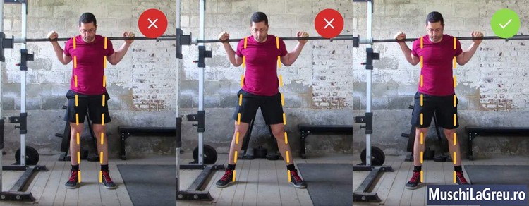 Genuflexiuni cu bara (Squat) Stance Standing