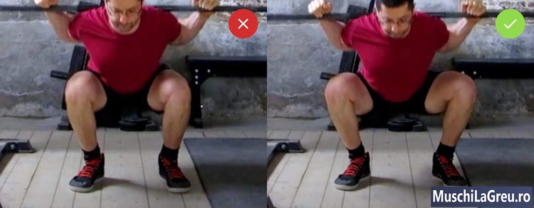 Genuflexiuni cu bara (Squat) Knees