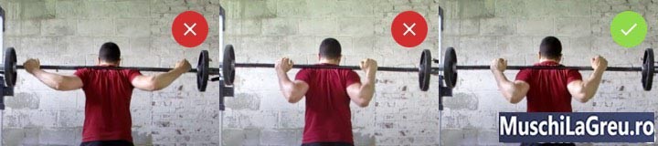 Genuflexiuni cu bara (Squat) Grip