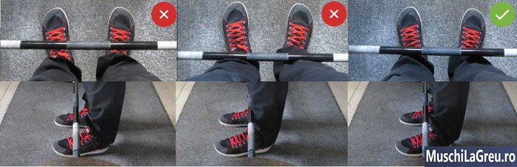 Ramat cu bara (Barbell Row) Feet Position